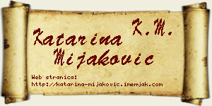 Katarina Mijaković vizit kartica